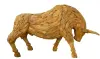 Product image 6 of the product “Standing Bull, with his massive head down. Artistic made made from single teak wood pieces. The head is carved wood. About 220cm length. ”
